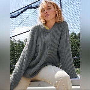 Aerie Sage Green Ribbed Sweater